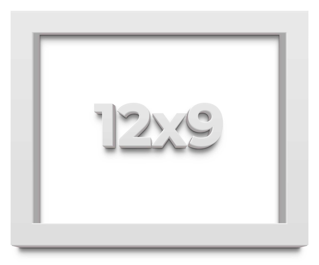 12x9 Slim Profile White Picture Frame - UV Acrylic, Foam Board Backing, Hanging Hardware